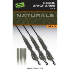 Montura Fox Edges Naturals Leadcore Lead Clip Leaders 50lb, 3buc/pac