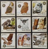 BC26, Guinea-Bissau 2001, 2 serii fauna, bufnite (2 poze)