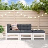 VidaXL Set mobilier de grădină, 3 piese, alb, lemn masiv de pin