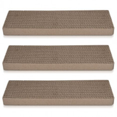 Set 3x tabla pentru zgarieturi pisică de 3 41x13x3cm, Maro, 49837.03