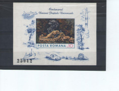 timbre romania 1974-colita centenarul uniunii postale foto