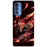 Husa compatibila cu Motorola Edge 20 Lite model Demon Slayer Tanjiro, Silicon, TPU, Viceversa, Transparent, Carcasa