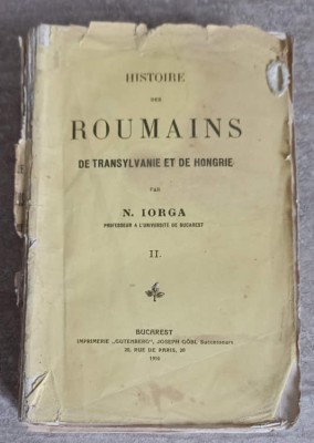 HISTOIRE DES ROUMAINS DE TRANSYLVANIE ET DE HONGRIE VOL.2-NICOLAE IORGA-249191 foto