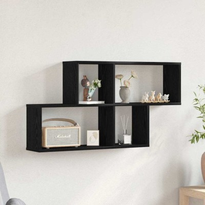 vidaXL Raft de perete Stejar negru 76 x 15 x 53 cm Lemn compozit foto
