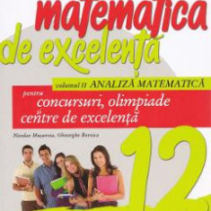 Matematica de excelenta - Clasa 12 - Vol.2: Analiza matematica pentru concursuri, olimpiade si centre de excelenta