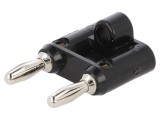Conector banană 4mm neizolat 15A 5kV negru