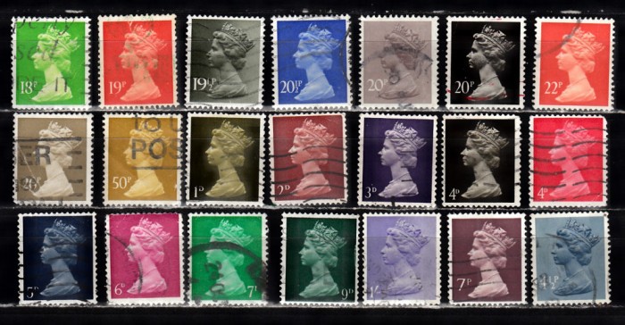 A12 S4 10 - Timbre foarte vechi - Anglia - Marea Britanie - Regina 2