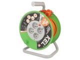 Prelungitor alimentare bobinat cu 4 prize PVC portocaliu 3x1mm2