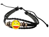 Cumpara ieftin Bratara din piele ecologica, Emoticon, 119BJ