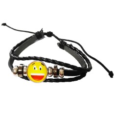Bratara din piele ecologica, Emoticon, 119BJ