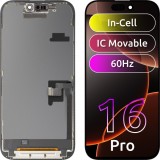 Cumpara ieftin Display cu Touchscreen ZY pentru Apple iPhone 16 Pro, cu Rama, Versiune LCD In-Cell IC Movable, Negru