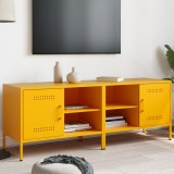 VidaXL Comodă TV, 2 buc., galben muștar, 68x39x50,5 cm, oțel
