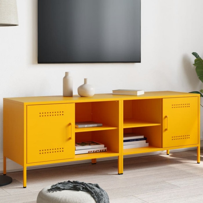 vidaXL Comodă TV, 2 buc., galben muștar, 68x39x50,5 cm, oțel 843001