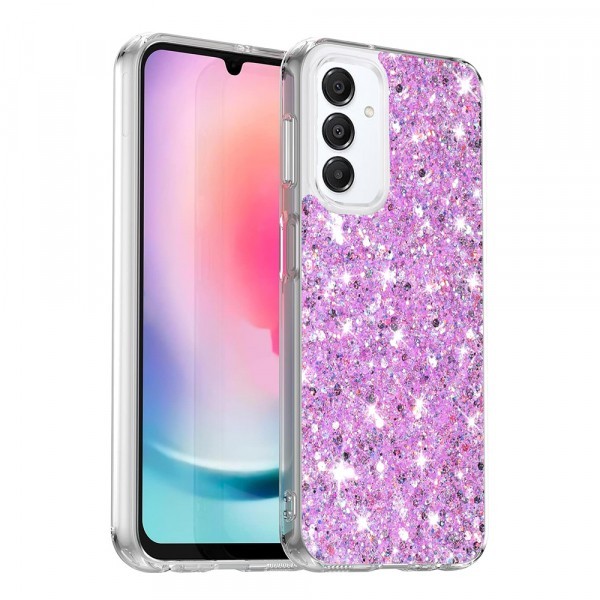 Husa pentru Samsung Galaxy A16 5G A166 / A16 4G A165, Techsuit, Sparkly Glitter, Magenta