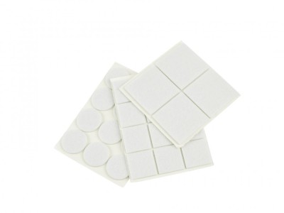 Set protectie pasla autoadeziva, rotunde si dreptunghiulare, 25 x 25 mm / 40 x 40 mm, alb, Geko G29815 foto