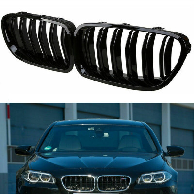 Set Grile Radiator Nari Bmw Seria 5 F10 2009-2016 M Design Negru Lucios FGBMF10DPB foto