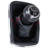 Cumpara ieftin Schimbator de viteze compatibil cu Volkswagen Golf IV DIESEL, cusatura rosie si rama cromata, 12MM