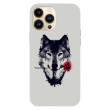 Husa compatibila cu Apple iPhone 15 Pro Max model Wolf in love, Silicon, TPU, Viceversa, Transparent, Carcasa