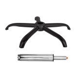 Cumpara ieftin Set baza pentru scaun directorial plastic, 64 cm si cilindru piston, gaz, pentru scaune birou, argintiu, 35 cm