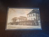 Carte postala alb negru , Teius , Gara , Palyaudvar - Circulata