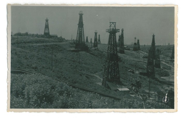 902 - PLOIESTI, Oil Wells, Romania - old postcard, real Photo - used - 1938