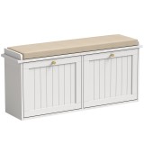 HOMCOM Bancă pantofar, mobilier pentru hol, pernuță tapițată, 2 sertare basculante, 8-10 perechi de pantofi | Aosom Romania