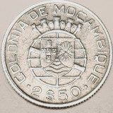 801 Mozambic 2 1/2 escudos 1950 km 68 argint