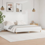 Cadru de pat, alb extralucios, 160x200 cm, lemn prelucrat GartenMobel Dekor, vidaXL