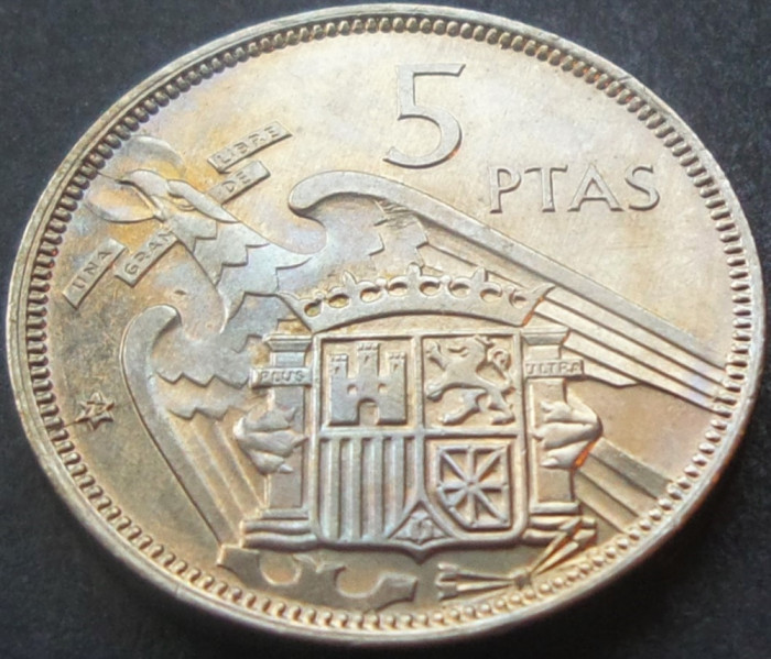 Moneda 5 PESETAS - SPANIA, anul 1973 *cod 1392 D (varianta Franco 1957)