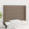 VidaXL Tăblie de pat cu aripioare gri taupe 93x16x118/128 cm textil 3119426