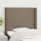 vidaXL Tăblie de pat cu aripioare gri taupe 93x16x118/128 cm textil 3119426