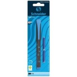 Stilou Schneider Easy 76221 2972, penita iridium M, alimentare rezerve, grip ergonomic, corp plastic negru, blister (+2 rezerve)