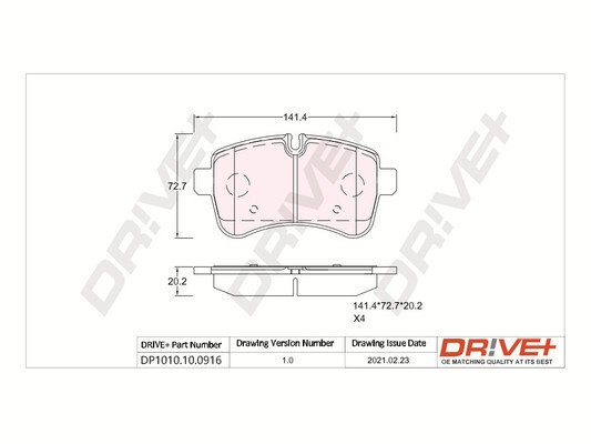 Dr!ve+ DP1010.10.0916 set placute frana,frana disc