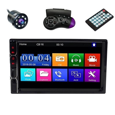 MP5 Player Techstar&amp;reg; 7031, 2DIN, Camera Marsarier, Ecran HD Touch 7&amp;quot;, Comenzi Volan, Telecomanda, MirrorLink, Bluetooth 4.2 foto
