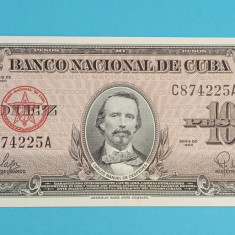 Cuba 10 Pesos 1960 'Cespedes' aUNC serie: C874225A