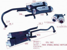 Toba - Esapament Scuter Chinezesc Gy6 - 4T 49cc - 80cc ( roata 10&amp;quot; ) foto