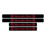 Set 4 protectii praguri auto, autoadezive Mercedes Benz, Rosu