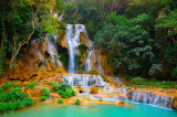 Fototapet de perete autoadeziv si lavabil Cascada din Laos, 270 x 200 cm