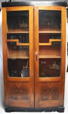 Biblioteca cu vitrina Art Deco - lemn masiv - anii 1930