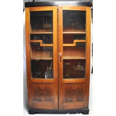 Biblioteca cu vitrina Art Deco - lemn masiv - anii 1930