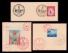 1954 Romania - 3 Suveniruri filatelice cu stampila speciala de la Expozitia Filatelica SIBIU, serii complete