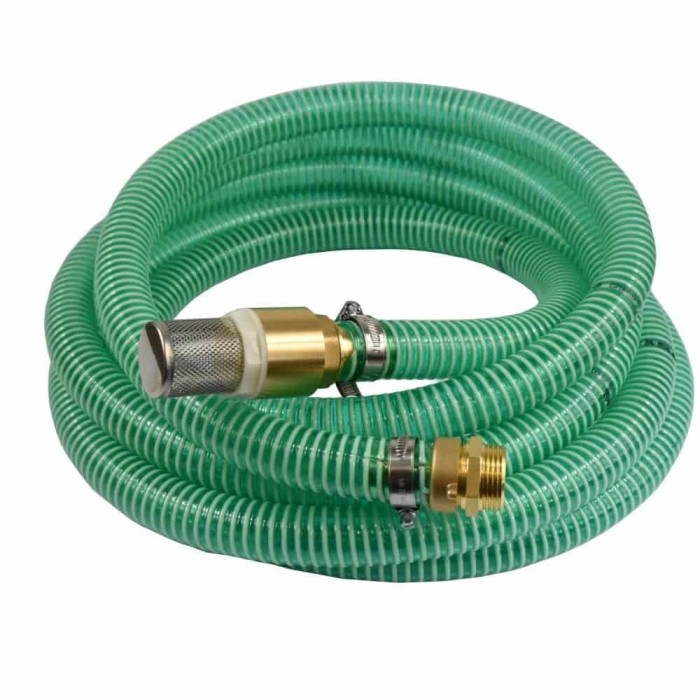 1&quot;/25mm furtun de aspirație și presiune cu coș de aspirație, supapă de reținere + 1&quot; AG dublu niplu 2m