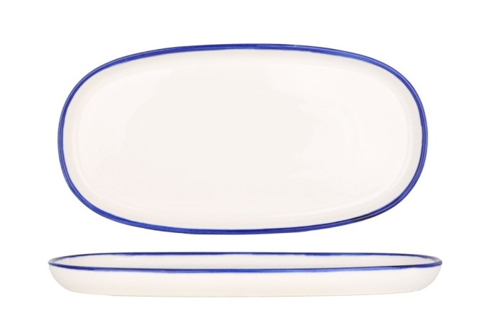 Rinart Placa de service - Blue Edge - Por&Aring;&pound;elan - 30x15 cm - set de 2