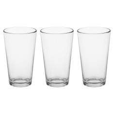 Set 3 pahare din sticla, 475 ml, Transparent, 6x15 cm, ATU-088256