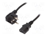 Cablu 3x0,5mm2 CEE 7/7 ştecăr unghi AKYGA, IEC C13 mamă
