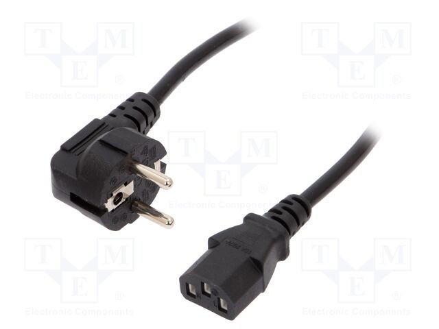 Cablu 3x0,5mm2 CEE 7/7 ştecăr unghi AKYGA, IEC C13 mamă
