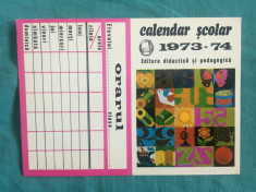 calendar scolar 1973-1974 orar pionier perioada comunista editura didactica RSR foto