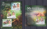 DB1 Fauna Guineea Steve Irvin Koala Tigru Urangutan Crocodil MS + SS MNH, Nestampilat