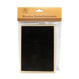 Tablita din lemn dreptunghiulara cu carlig de prindere,negru,14x11 cm