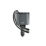 Incarcator auto XO SMART cu cabluri retractabile ,voltmeru, iesire USB-A si USB tip C Cod: XO-CC62 Automotive TrustedCars, Oem